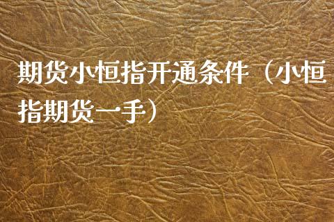 期货小恒指开通条件（小恒指期货一手）_https://www.xyskdbj.com_期货学院_第1张