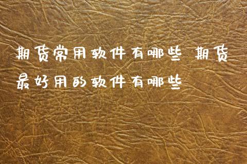 期货常用软件有哪些 期货最好用的软件有哪些_https://www.xyskdbj.com_期货学院_第1张