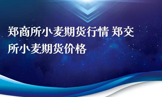 郑商所小麦期货行情 郑交所小麦期货价格_https://www.xyskdbj.com_期货手续费_第1张