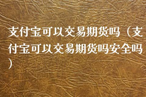 支付宝可以交易期货吗（支付宝可以交易期货吗安全吗）_https://www.xyskdbj.com_期货平台_第1张