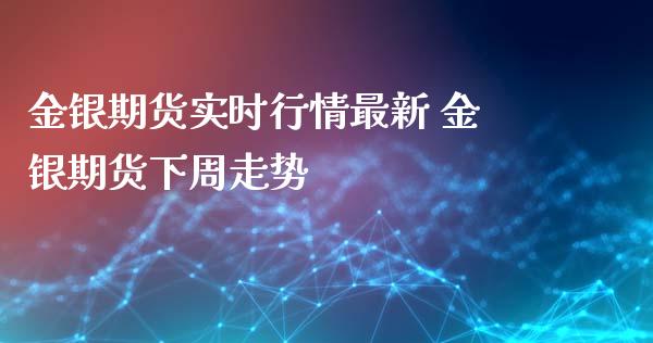 金银期货实时行情最新 金银期货下周走势_https://www.xyskdbj.com_期货手续费_第1张