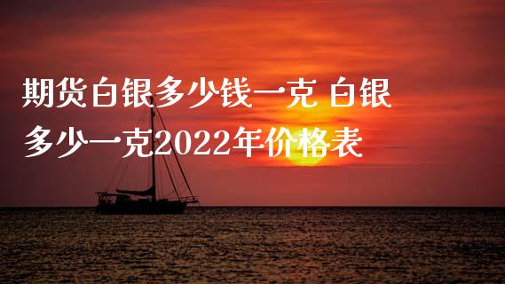 期货白银多少钱一克 白银多少一克2022年价格表_https://www.xyskdbj.com_原油直播_第1张