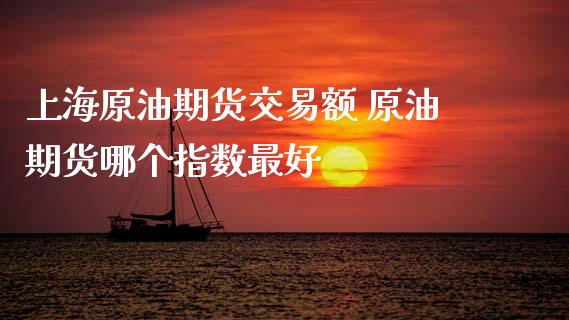 上海原油期货交易额 原油期货哪个指数最好_https://www.xyskdbj.com_期货行情_第1张