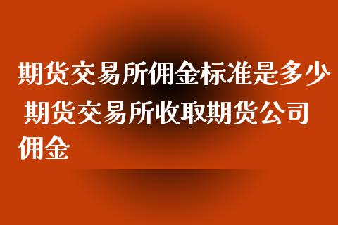 期货交易所佣金标准是多少 期货交易所收取期货公司佣金_https://www.xyskdbj.com_原油行情_第1张