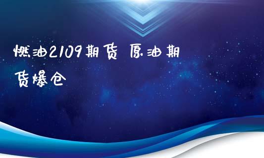 燃油2109期货 原油期货爆仓_https://www.xyskdbj.com_期货学院_第1张