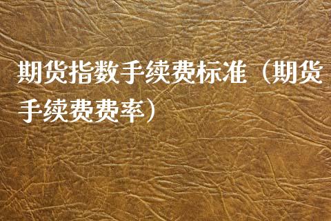 期货指数手续费标准（期货手续费费率）_https://www.xyskdbj.com_期货手续费_第1张