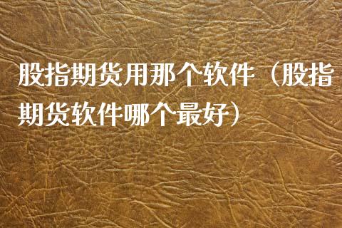 股指期货用那个软件（股指期货软件哪个最好）_https://www.xyskdbj.com_原油直播_第1张