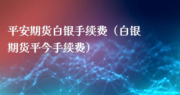 平安期货白银手续费（白银期货平今手续费）_https://www.xyskdbj.com_原油行情_第1张