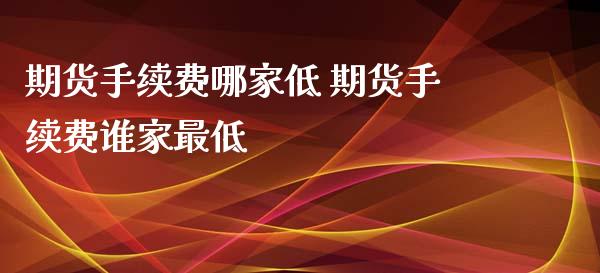 期货手续费哪家低 期货手续费谁家最低_https://www.xyskdbj.com_期货行情_第1张