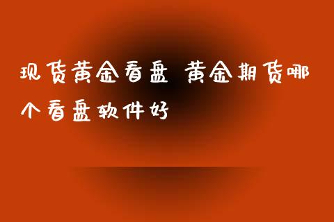 现货黄金看盘 黄金期货哪个看盘软件好_https://www.xyskdbj.com_原油行情_第1张