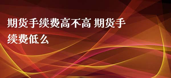 期货手续费高不高 期货手续费低么_https://www.xyskdbj.com_期货行情_第1张