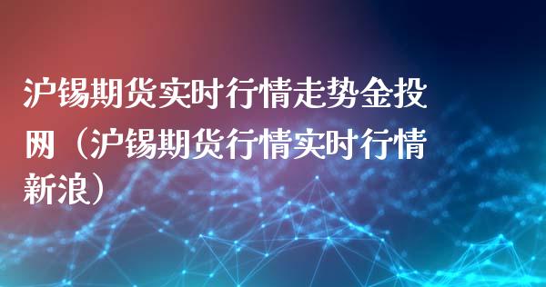 沪锡期货实时行情走势金投网（沪锡期货行情实时行情新浪）_https://www.xyskdbj.com_期货学院_第1张