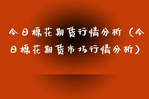 今日棉花期货行情分析（今日棉花期货市场行情分析）_https://www.xyskdbj.com_期货学院_第1张