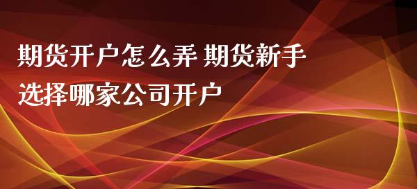 期货开户怎么弄 期货新手选择哪家公司开户_https://www.xyskdbj.com_期货学院_第1张