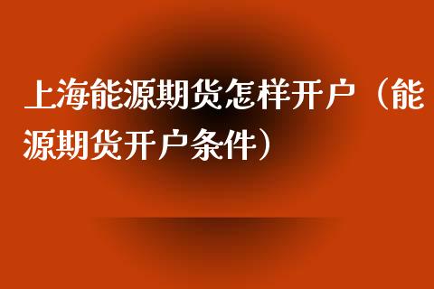 上海能源期货怎样开户（能源期货开户条件）_https://www.xyskdbj.com_期货学院_第1张