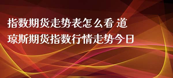 指数期货走势表怎么看 道琼斯期货指数行情走势今日_https://www.xyskdbj.com_期货行情_第1张