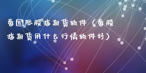 看国际股指期货软件（看股指期货用什么行情软件好）_https://www.xyskdbj.com_期货学院_第1张