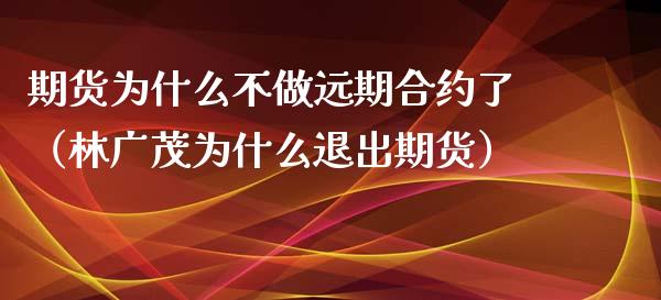 期货为什么不做远期合约了（林广茂为什么退出期货）_https://www.xyskdbj.com_期货手续费_第1张