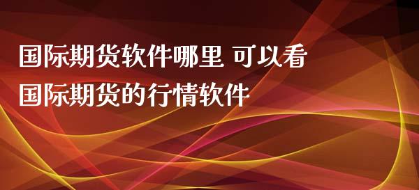 国际期货软件哪里 可以看国际期货的行情软件_https://www.xyskdbj.com_期货学院_第1张