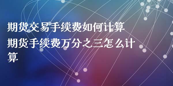 期货交易手续费如何计算 期货手续费万分之三怎么计算_https://www.xyskdbj.com_期货学院_第1张