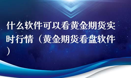 什么软件可以看黄金期货实时行情（黄金期货看盘软件）_https://www.xyskdbj.com_原油行情_第1张