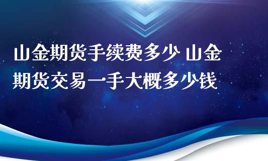 山金期货手续费多少 山金期货交易一手大概多少钱_https://www.xyskdbj.com_原油直播_第1张