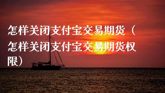 怎样关闭支付宝交易期货（怎样关闭支付宝交易期货权限）_https://www.xyskdbj.com_原油直播_第1张