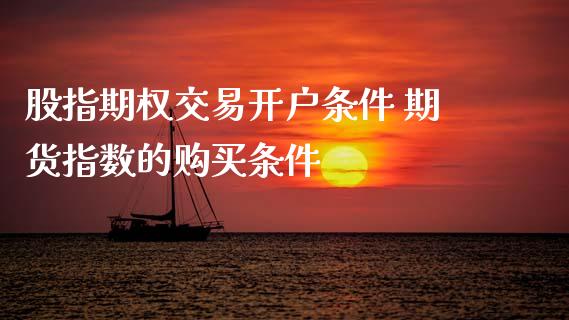 股指期权交易开户条件 期货指数的购买条件_https://www.xyskdbj.com_期货学院_第1张