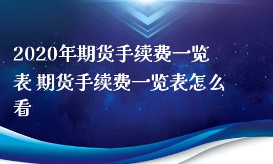 2020年期货手续费一览表 期货手续费一览表怎么看_https://www.xyskdbj.com_期货学院_第1张