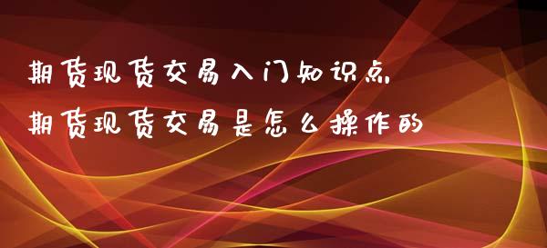 期货现货交易入门知识点 期货现货交易是怎么操作的_https://www.xyskdbj.com_期货平台_第1张