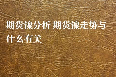 期货镍分析 期货镍走势与什么有关_https://www.xyskdbj.com_期货平台_第1张