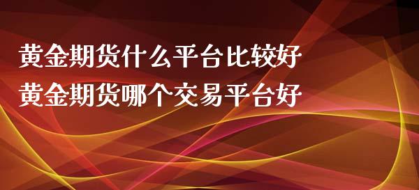 黄金期货什么平台比较好 黄金期货哪个交易平台好_https://www.xyskdbj.com_原油直播_第1张