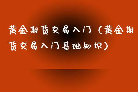 黄金期货交易入门（黄金期货交易入门基础知识）_https://www.xyskdbj.com_期货行情_第1张