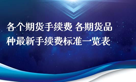 各个期货手续费 各期货品种最新手续费标准一览表_https://www.xyskdbj.com_期货学院_第1张