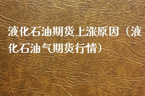 液化石油期货上涨原因（液化石油气期货行情）_https://www.xyskdbj.com_原油直播_第1张