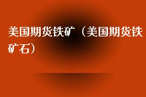 美国期货铁矿（美国期货铁矿石）_https://www.xyskdbj.com_原油行情_第1张