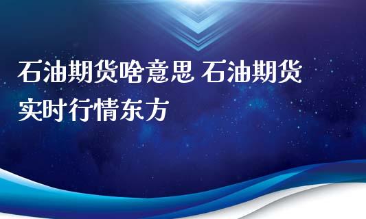 石油期货啥意思 石油期货实时行情东方_https://www.xyskdbj.com_期货学院_第1张