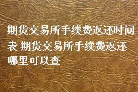 期货交易所手续费返还时间表 期货交易所手续费返还哪里可以查_https://www.xyskdbj.com_原油直播_第1张