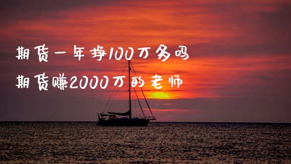 期货一年挣100万多吗 期货赚2000万的老师_https://www.xyskdbj.com_期货学院_第1张