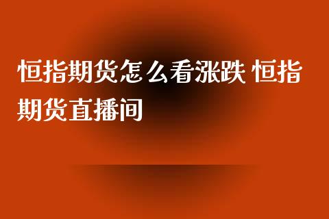 恒指期货怎么看涨跌 恒指期货直播间_https://www.xyskdbj.com_原油行情_第1张