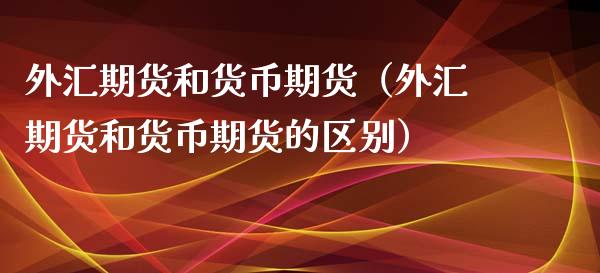 外汇期货和货币期货（外汇期货和货币期货的区别）_https://www.xyskdbj.com_期货手续费_第1张