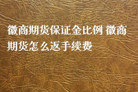 徽商期货保证金比例 徽商期货怎么返手续费_https://www.xyskdbj.com_原油直播_第1张