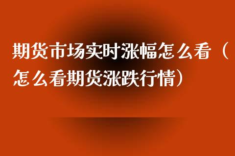 期货市场实时涨幅怎么看（怎么看期货涨跌行情）_https://www.xyskdbj.com_期货手续费_第1张