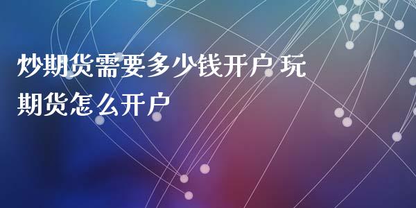 炒期货需要多少钱开户 玩期货怎么开户_https://www.xyskdbj.com_期货学院_第1张