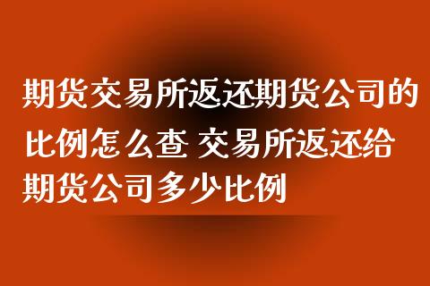 期货交易所返还期货公司的比例怎么查 交易所返还给期货公司多少比例_https://www.xyskdbj.com_原油行情_第1张