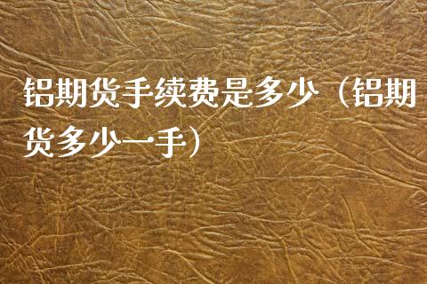 铝期货手续费是多少（铝期货多少一手）_https://www.xyskdbj.com_期货行情_第1张