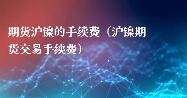 期货沪镍的手续费（沪镍期货交易手续费）_https://www.xyskdbj.com_期货行情_第1张