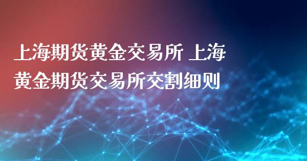 上海期货黄金交易所 上海黄金期货交易所交割细则_https://www.xyskdbj.com_期货学院_第1张