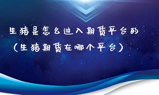 生猪是怎么进入期货平台的（生猪期货在哪个平台）_https://www.xyskdbj.com_原油直播_第1张