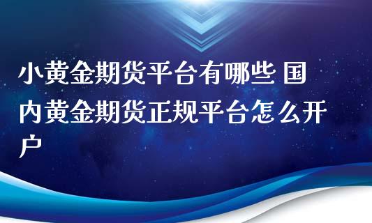 小黄金期货平台有哪些 国内黄金期货正规平台怎么开户_https://www.xyskdbj.com_期货手续费_第1张